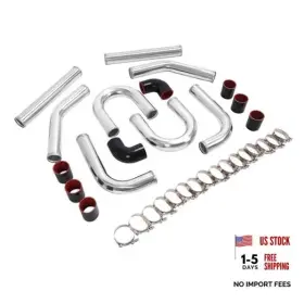 Ainuosen Ai-2126 2.5 Inch 8pcs Universal Aluminum Turbo Intercooler Piping Kit With U Pipe Black Ainuosen Ai-2126 2.5 Inch 8pcs Universal Aluminum Turbo Intercooler Piping Kit With U Pipe Black
