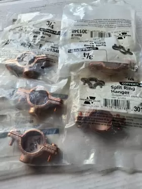 American Valve 301348 5 X # 3/4 Inch Copper Split Ring Hanger Plated