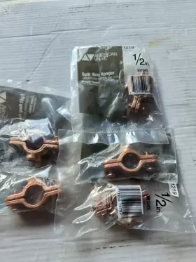American Valve 611918067827 5 X # 301343 1/2 Inch Copper Split Ring Hanger Plated