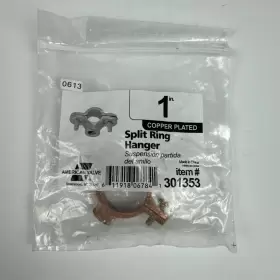 American Valve Av301353 1-inch Copper Split Ring Hanger Plated