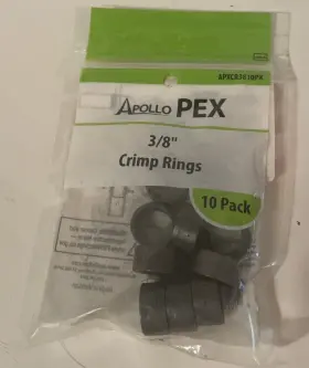 Apollo 670750702402 Apollo-pex Apxcr3810pk 3/8 Inch Pex Crimp Rings 10 Pack Water Power Pvc Apollo 670750702402 Apollo-pex Apxcr3810pk 3/8 Inch Pex Crimp Rings 10 Pack Water Power Pvc