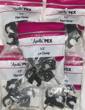 Apollo 670750947049 1/2 Inch Pex Pipe J-hook Support Integrated Fasteners Five 10-p Ks 50 Clamps