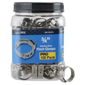 Apollo 744110899405 3/4 Inch Stainless Steel Pex-b Barb Pinch Clamp Jar 100-pack Apollo 744110899405 3/4 Inch Stainless Steel Pex-b Barb Pinch Clamp Jar 100-pack