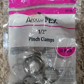 Apollo 851-362 1/2 In Pex Pinch Clamps Corrosion Resistant 10 Pack For Pipe Apollo 851-362 1/2 In Pex Pinch Clamps Corrosion Resistant 10 Pack For Pipe