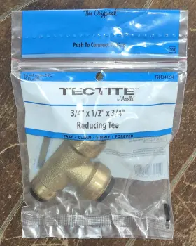 Apollo Fsbt341234 3/4 Inch X 1/2 Reducing Tee -push To Connect- Model #fsbt341234