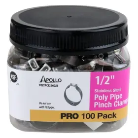 Apollo Polypc12100jr 1/2 Inch Stainless-steel Poly Pipe Pinch Clamp Jar