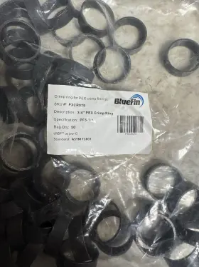 Bluefin Pxcr075 3/4 Inch Pex Crimp Ring Clamp 50 Pack For Fittings Round