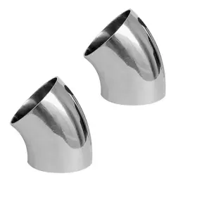Bokwin Bokwin230423-057 2 Pcs 45 Degree Exhaust Elbow Od 3 Inch Stainless Steel Bend Tube