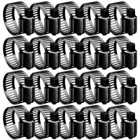 Botten Hg001-bk-21-38 20pcs Black Hose Clamp 3/4 Inch - 1-1/2 21-38mm 304 Clamps Stainless
