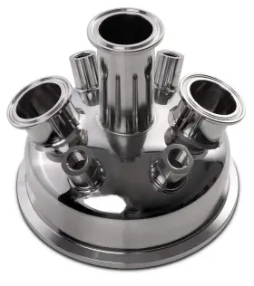 Bvv 600hel 6 Inch Tri-clamp X 3 1.5 Triclamp 4 1/4 Fnpt Hemispherical Lid