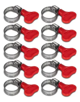 Bvv Hc001-10 American Type Hose Clamp With Red Butterfly Key