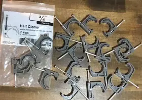 Cambridge Resources 301294 19-pk 3/4-in Plastic Half Pipe Clamp