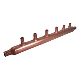 Cash Acme 22788 6-port Open Copper Pex Manifolds 1 Inch Trunk 3/4 1/2 Ports