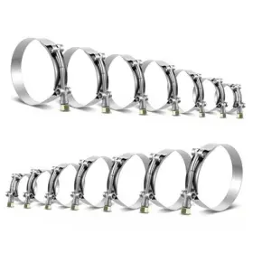 Ckhoid 5381kkgb1916 14pcs T-bolt Hose Clamps 7 Sizes Stainless Steel Turbo Intake Intercooler