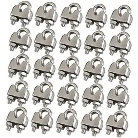 Cozihom 0670320wcm4 3/16 Inch M4 Wire Rope Cable Clip Clamp 304 Stainless Steel U Bolt Saddle