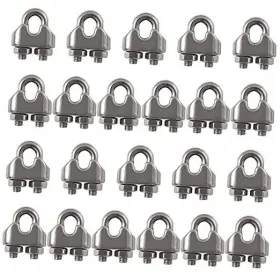 Cozihom 0992105rcm3 1/8 Inch M3 Wire Rope Cable Clip Clamp 304 Stainless Steel U Bolt Saddle