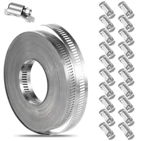 Divina Vitae 660825 1 Mkvd4j4u 304 Stainless Steel Hose Clamps Assortment Kit Cut-to-fit 32.81ft Metal Strap