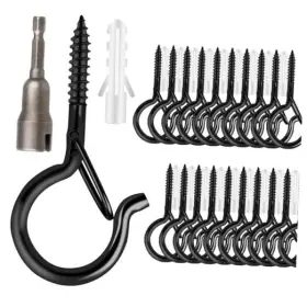 Droze Us 791809671224 36 Pcs Q-hanger Hooks With Safety Buckle Windproof Screw For Outdoor