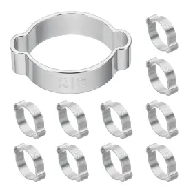 Duefixing 783243986170 12pcs Double Ear Hose Clamp Adjustable 23-27mm 304 Stainless Steel O Clip Crimp Duefixing 783243986170 12pcs Double Ear Hose Clamp Adjustable 23-27mm 304 Stainless Steel O Clip Crimp