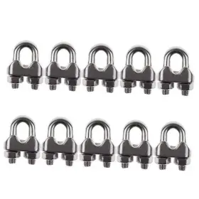 Dywishkey Diy-m2suo Pack Of 10 1/16 Inch Stainless Steel Wire Rope Cable Clip Clamp M2