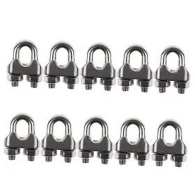 Dywishkey Dywishkey-suo3 Pack Of 10 1/8 Inch Stainless Steel Wire Rope Cable Clip Clamp M3
