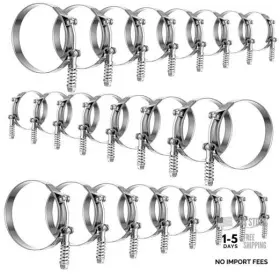 Elaraberry Yol-elaraberry-1696 24 Pack T Bolt Hose Clamp 8 Sizes 49-116mm For 1.75-4 Inch Stainless Steel