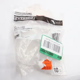 Everbilt 67125 10-pk Hose Clamp Stainless Steel 1/2 Inch - 1-1/4