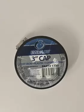 Everflow 1730 Flexible 3 Inch Cap Seal For Cast Iron Pvc Copper Steel Pipes Black