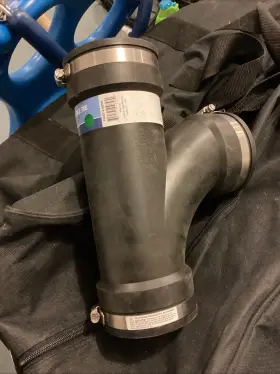 Everflow 4858 3 Inch Flexible Pvc Tee Pipe Coupling With Stainless Steel Clamps Usa