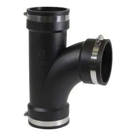 Everflow 485901 4 Inch Pvc Flexible Tee Coupling With Stainless Steel Clamps