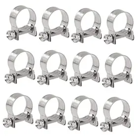 Glarks G-854 12pack Stainless Steel Mini Fuel Injection Hose Clamps 15-17mm