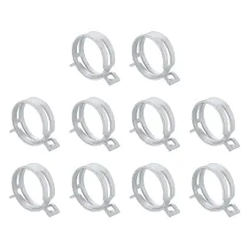 Gryfton 619668250124 10pcs 38mm Spring Band Action Fuel/silicone Vacuum Hose Pipe Clamp Silver