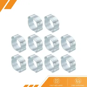 Gryfton 669739208196 30 Pack 11-13mm Double Ear Hose Clamp Galvanized Steel Crimp Ring