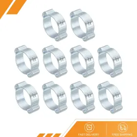 Gryfton 686130906872 30 Pack 14-17mm Double Ear Hose Clamp Galvanized Steel Crimp Ring