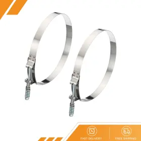 Gryfton 686130907169 2 X T-bolt Hose Clamps 304 Stainless Steel Clamp For 7 Inch Id