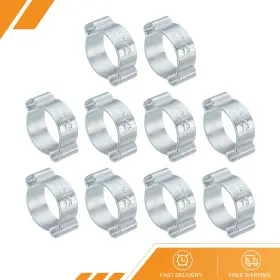 Gryfton 686130915478 30 Pack 13-15mm Double Ear Hose Clamp Galvanized Steel Crimp Ring