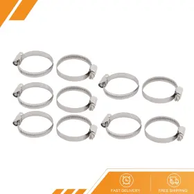 Gryfton 686130928515 10pack 32mm To 50mm Dia Range Metal German Type Adjustable Hose Clamp Hoop
