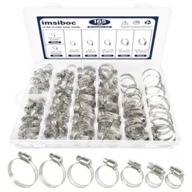 Imsiboc Hg-201 201 Stainless Steel Hose Clamp Assortment Kit 165pcs 2-165pcs