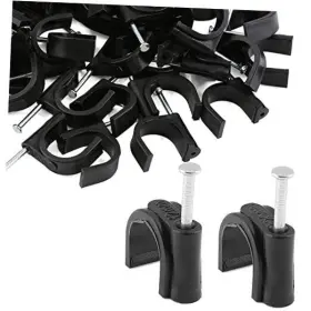 Jidiander Sdd22011410 00 Pieces Half Clamps J-hook With Nail/2 And 3/4 Inch Black Pex 12mm 20mm 1