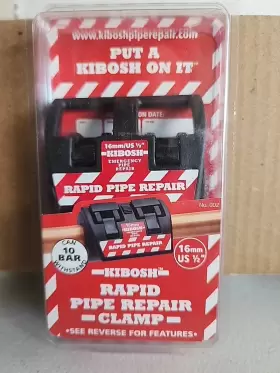 Kibosh Kib16bk-old Rapid Emergency Pipe Repair Clamp Red 16mm / Usa-can 1/2 Inch