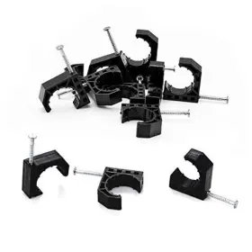 Litorange A170-1 30 Pcs Black Half Clamp J-hook With Nail For Pex Tubing Pipe Support 1 Inch