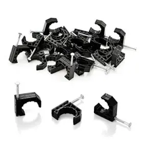 Litorange A170-34 55 Pcs Black Half Clamp J-hook With Nail For Pex Tubing Pipe Support 3/4 Inch