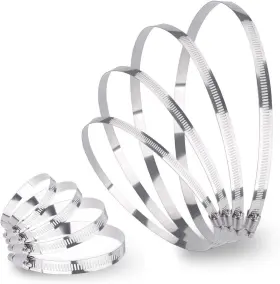 Lokman 600706615562 8 Inch Stainless Steel Duct Clamp Worm Gear Adjustable 195-215mm Hose P