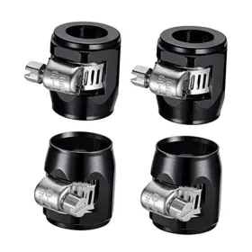 Nansheng 2az884an8-bk Flexible Rubber Clamps - 8an Hose Finisher Clamp With Screw Band 4pcs/pack