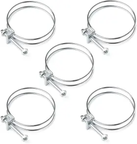 Nobrand 70197 2-1/2 Inch Double Wire Hose Clamp With Bolt 5 Pack