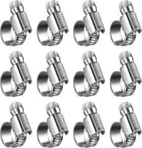 Nobrand Wghc2023 Adjustable Stainless Steel Hose Clamps 5/16-1/2 Inch 12 Pack