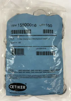 Oetiker 369670001510 15500016 Stainless Steel Stepless Ear Clamp Interlock 100-pack