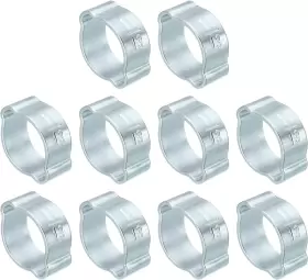 Patikil Pta231101tt000341 30 Pack 11-13mm Double Ear Hose Clamp Galvanized Steel Crimp Rings