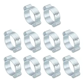 Patikil Pta231101tt000345 30 Pack 14-17mm Double Ear Hose Clamp Galvanized Steel Crimp Rings F