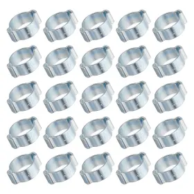 Peroup 609044733082 50 X 15-18mm Double Ear Hose Clamp For Pipe Galvanized Steel Crimp Rings Silver